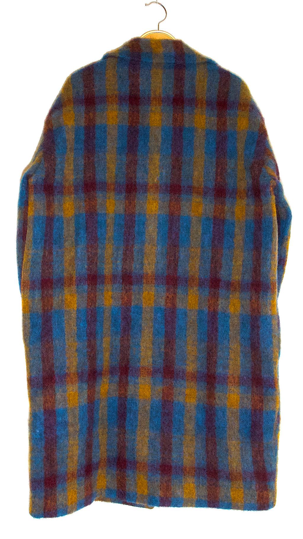 Abrigo largo con lana a cuadros