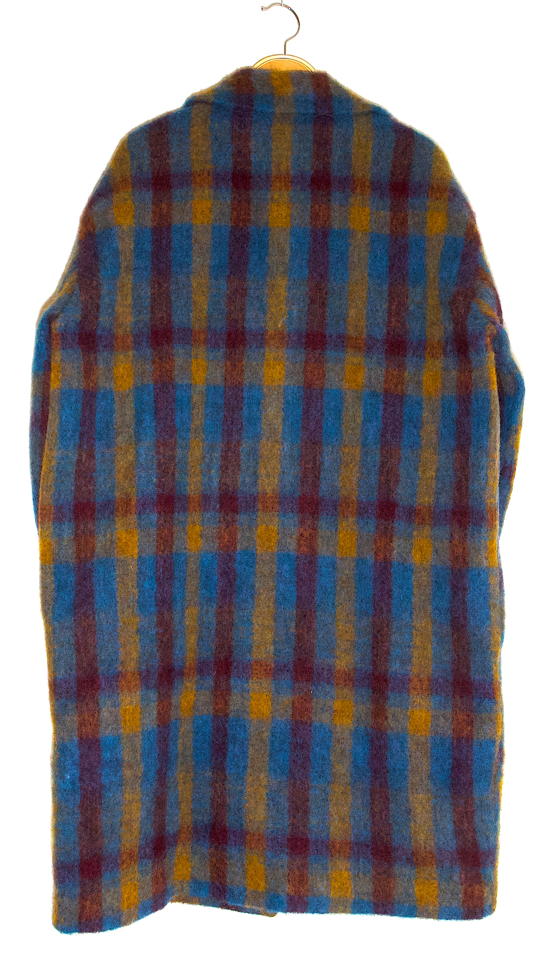 Abrigo largo con lana a cuadros